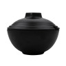G.E.T - Nara 20 oz Black Round Bowl W/ Lid (12 Per Case) - B-200-BK
