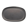 G.E.T - Riverstone 12" x 7.5" Dark Gray Oval Coupe Dinner Plate (12 Per Case) - CS-1275-DG
