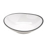 G.E.T - Settlement Bistro 10 oz White W/ Black Trim Shallow Bowl (24 Per Case) - B-100-W/BK