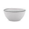 G.E.T - Settlement Bistro 14 oz White W/ Black Trim Round Soup Bowl (24 Per Case) - B-140-W/BK