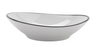 G.E.T - Settlement Bistro 6 oz White W/ Black Trim Shallow Bowl (48 Per Case) - B-60-W/BK