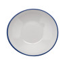 G.E.T - Settlement Bistro 6 oz White W/ Blue Trim Shallow Bowl (48 Per Case) - B-60-W/CB