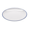 G.E.T - Settlement Bistro 11" White W/ Blue Trim Round Dinner Plate (12 Per Case) - CS-1100-W/CB