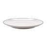 G.E.T - Settlement Bistro 11" White W/ Blue Trim Round Dinner Plate (12 Per Case) - CS-1100-W/CB