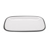 G.E.T - Settlement Bistro 11.75" x 7.75" White W/ Black Trim Rectangular Dinner Platter (12 Per Case) - CS-1280-W/BK