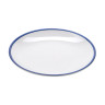 G.E.T - Settlement Bistro 8" White W/ Blue Trim Round Plate (48 Per Case) - CS-800-W/CB