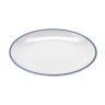G.E.T - Settlement Bistro 9" White W/ Blue Trim Small Round Plate (24 Per Case) - CS-900-W/CB
