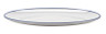 G.E.T - Settlement Bistro 12.25" x 9" White W/ Blue Trim Oval Dinner Plate (12 Per Case) - OP-1291-W/CB
