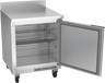 Beverage-Air - 27" Mobile Worktop Shallow Depth Refrigerator w/ 1 Solid Swing Door - WTR27HC