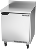 Beverage-Air - 27" Mobile Worktop Shallow Depth Refrigerator w/ 1 Solid Swing Door & Foamed-In Backsplash - WTR27HC-FIP