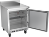 Beverage-Air - 27" Mobile Worktop Shallow Depth Freezer w/ 1 Solid Swing Door & Foamed-In Backsplash - WTF27HC-FIP