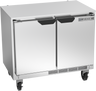 Beverage-Air - 34" Mobile Undercounter Shallow Depth Refrigerator w/ 2 Solid Swing Doors - UCR34HC