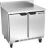 Beverage-Air - 36" Mobile Worktop Refrigerator w/ 2 Solid Swing Doors & Foamed-In Backsplash - WTR36AHC-FIP