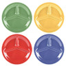 G.E.T - Diamond Mardi Gras 10.25" 3-Compartment Mixed Colors Plate (12 Per Case) - CP-10-MIX