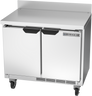 Beverage-Air - 34" Mobile Worktop Shallow Depth Refrigerator w/ 2 Solid Swing Doors - WTR34HC
