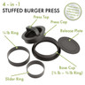 Cuisinart - 4 in 1 Stuffed Burger Press 1/4-3/4LB