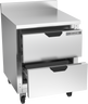 Beverage-Air - 27" Mobile Worktop Refrigerator w/ 2 Drawers & Foamed-In Backsplash - WTRD27AHC-2-FIP