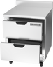 Beverage-Air - 27" Mobile Worktop Refrigerator w/ 2 Drawers & Foamed-In Backsplash - WTRD27AHC-2-FIP