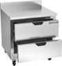Beverage-Air - 32" Mobile Worktop Refrigerator w/ 2 Drawers & Foamed-In Backsplash - WTRD32AHC-2-FIP
