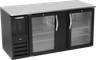 Beverage-Air - 68" Black Back Bar w/ 2 Glass Swing Doors - BB68HC-G-B