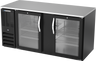 Beverage-Air - 68" Black Back Bar w/ 2 Glass Swing Doors - BB68HC-G-B