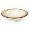 G.E.T - Kanello 4.5 oz Diamond Ivory Bowl W/ Orange Rim (48 Per Case) - B-454-DI-KNO