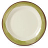 G.E.T - Kanello 10.5" Diamond Ivory Plate W/ Green Wide Rim (12 Per Case) - WP10DIKNG