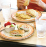 G.E.T - Kanello 7.5" Diamond Ivory Plate W/ Orange Wide Rim (48 Per Case) - WP-7-DI-KNO