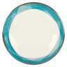 G.E.T - Kanello 9" Diamond Ivory Plate W/ Blue Wide Rim (24 Per Case) - WP-9-DI-KNB