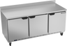 Beverage-Air - 72" Mobile Worktop Refrigerator w/ 3 Solid Swing Doors - WTR72AHC