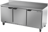 Beverage-Air - 72" Mobile Worktop Refrigerator w/ 3 Solid Swing Doors & Foamed-In Backsplash - WTR72AHC-FIP