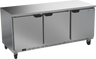 Beverage-Air - 72" Mobile Worktop Refrigerator w/ 3 Solid Swing Doors - WTR72AHC-FLT