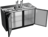 Beverage-Air - 59" Black Two Tower Kegerator w/ Single Taps & Club Top - DD58HC-C-B