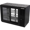 Beverage-Air - 48" Black Food Rated Pass-Thru Back Bar Refrigerator w/ 4 Sliding Glass Doors - BB48HC-1-GS-F-PT-B