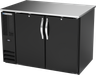 Beverage-Air - 48" Black Food Rated Pass-Thru Back Bar Refrigerator w/ 4 Solid Swing Doors - BB48HC-F-PT-B