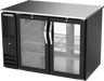 Beverage-Air - 48" Black Pass-Thru Back Bar Refrigerator w/ 4 Glass Swing Doors - BB48HC-G-PT-B