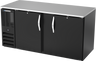 Beverage-Air - 68" Black Food Rated Back Bar Refrigerator w/ 2 Solid Swing Doors - BB68HC-F-B