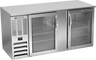 Beverage-Air - 68" Stainless Steel Food Rated Back Bar Refrigerator w/ 2 Swing Glass Doors - BB68HC-FG-S