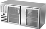 Beverage-Air - 68" Stainless Steel Food Rated Back Bar Refrigerator w/ 2 Swing Glass Doors - BB68HC-FG-S