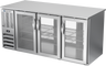 Beverage-Air - 72" Stainless Steel Food Rated Pass-Thru Back Bar Refrigerator w/ 6 Glass Swing Doors - BB72HC-FG-PT-S
