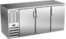 Beverage-Air - 72" Stainless Steel Back Bar w/ 3 Solid Swing Doors - BB72HC-S