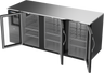 Beverage-Air - 78" Black Food Rated Back Bar Refrigerator w/ 3 Swing Glass Doors - BB78HC-FG-B