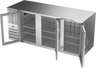 Beverage-Air - 78" Stainless Steel Food Rated Back Bar Refrigerator w/ 3 Swing Glass Doors - BB78HC-FG-S