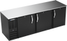 Beverage-Air - 94" Black Back Bar Refrigerator w/ 3 Solid Swing Doors - BB94HC-B