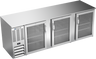Beverage-Air - 94" Stainless Steel Food Rated Back Bar Refrigerator w/ 3 Swing Glass Doors - BB94HC-FG-S