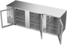Beverage-Air - 94" Stainless Steel Food Rated Back Bar Refrigerator w/ 3 Swing Glass Doors - BB94HC-FG-S