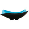 G.E.T - Brasilia 4 Qt Black/Blue Flare Bowl (3 Per Case) - ML-220-BL/BK