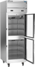 Beverage-Air - 26" Cross Temp Stainless Steel Refrigerator/Freezer w/ 2 Glass Swing Half Doors - CT12-12HC-1HG