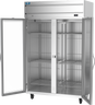 Beverage-Air - 52" Cross Temp Stainless Steel Refrigerator/Freezer w/ 2 Glass Swing Doors - CT2HC-1G