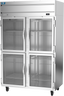 Beverage-Air - 52" Cross Temp Stainless Steel Refrigerator/Freezer w/ 4 Glass Swing Half Doors - CT2HC-1HG